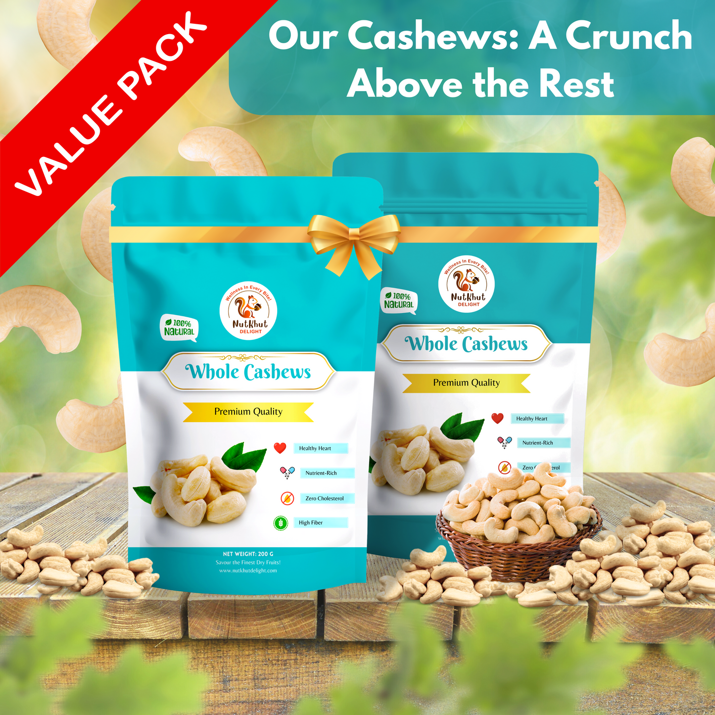 Premium w240 Whole Cashews Value Pack