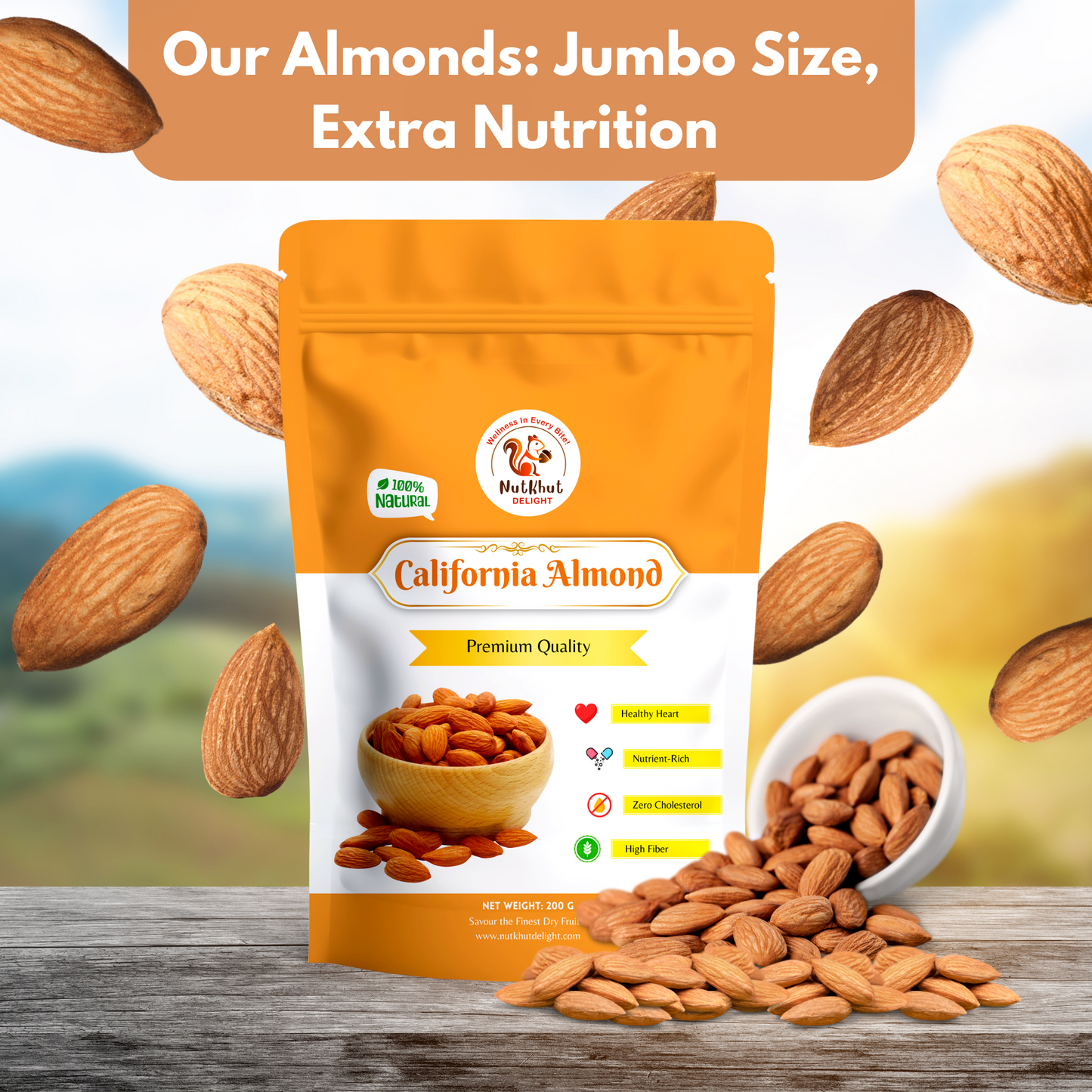 Premium California Almonds - 200g/500g