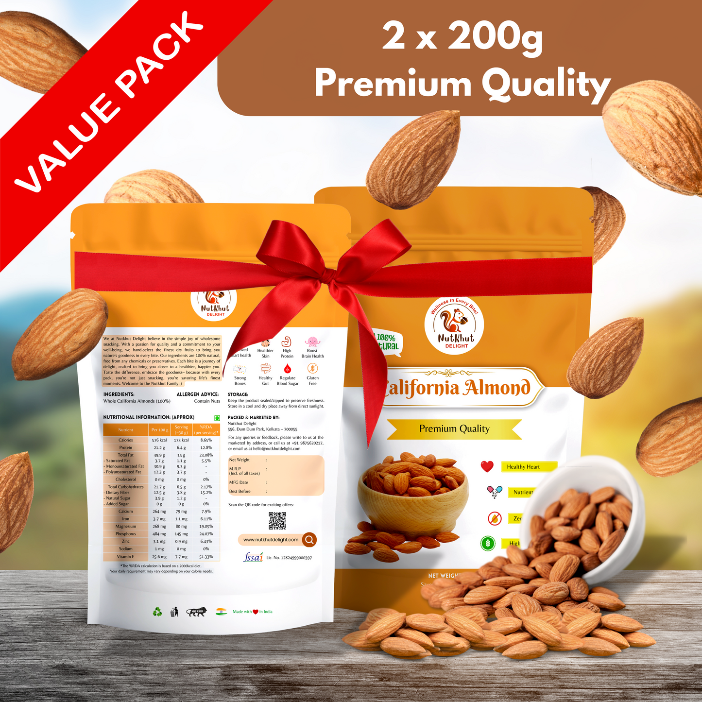 Premium California Almonds Value Pack