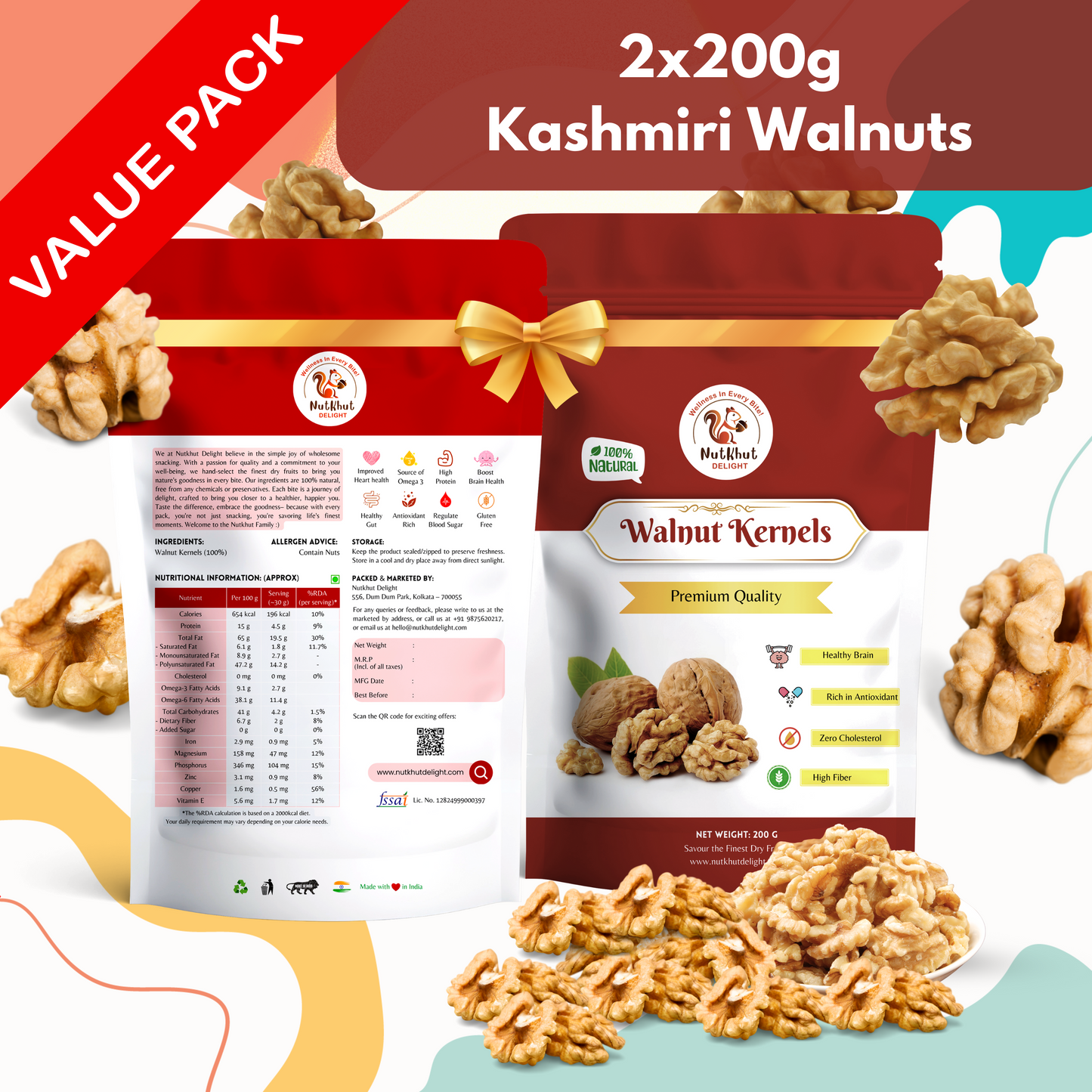 Premium Kashmiri Walnut Kernels Value Pack